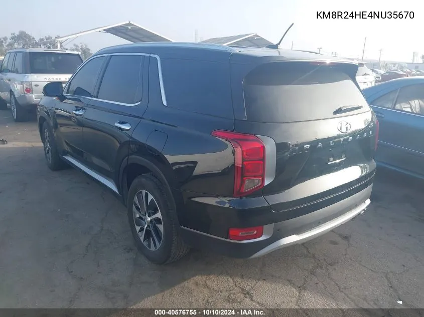 2022 Hyundai Palisade Sel VIN: KM8R24HE4NU35670 Lot: 40576755