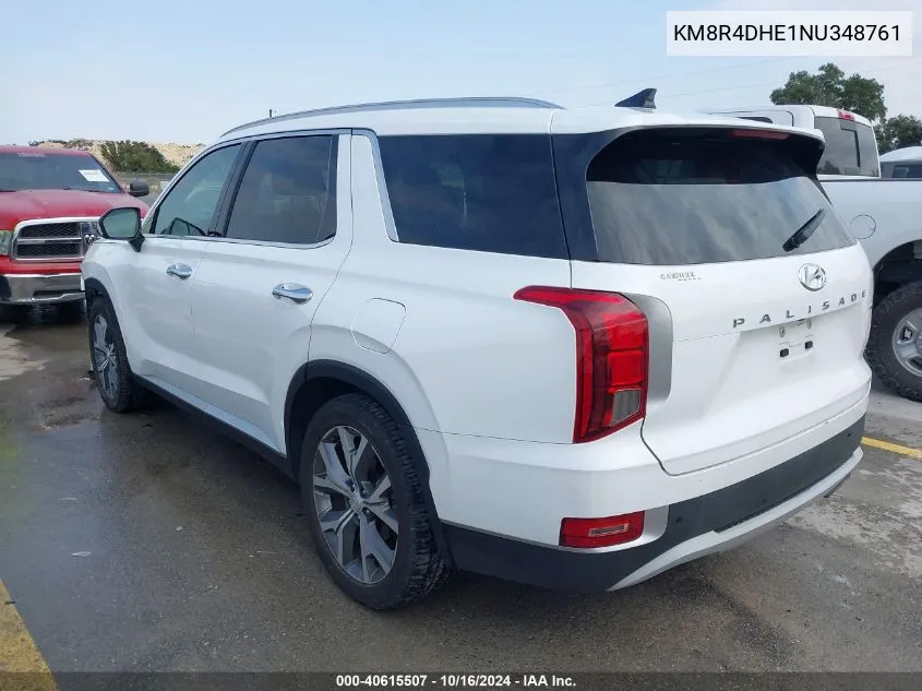 2022 Hyundai Palisade Sel VIN: KM8R4DHE1NU348761 Lot: 40615507