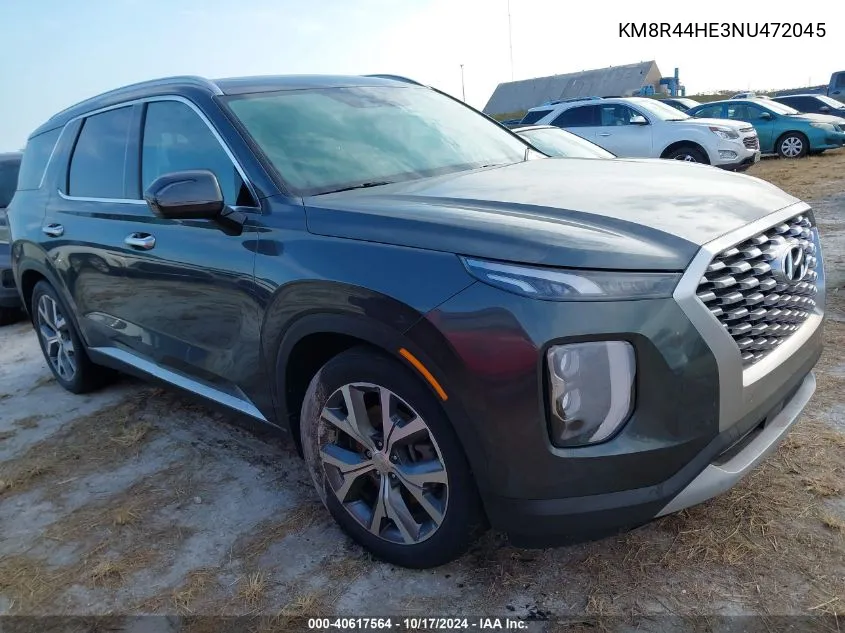 2022 Hyundai Palisade Sel VIN: KM8R44HE3NU472045 Lot: 40617564