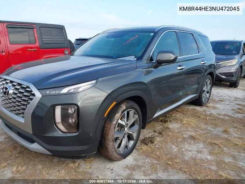 2022 Hyundai Palisade Sel VIN: KM8R44HE3NU472045 Lot: 40617564