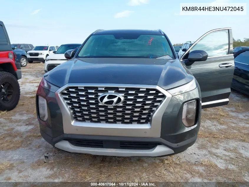 2022 Hyundai Palisade Sel VIN: KM8R44HE3NU472045 Lot: 40617564