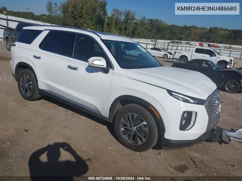 2022 Hyundai Palisade Sel VIN: KM8R24HE3NU486680 Lot: 40724658