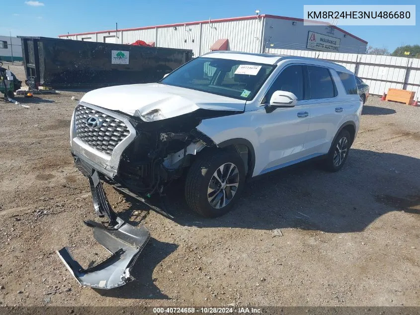 2022 Hyundai Palisade Sel VIN: KM8R24HE3NU486680 Lot: 40724658