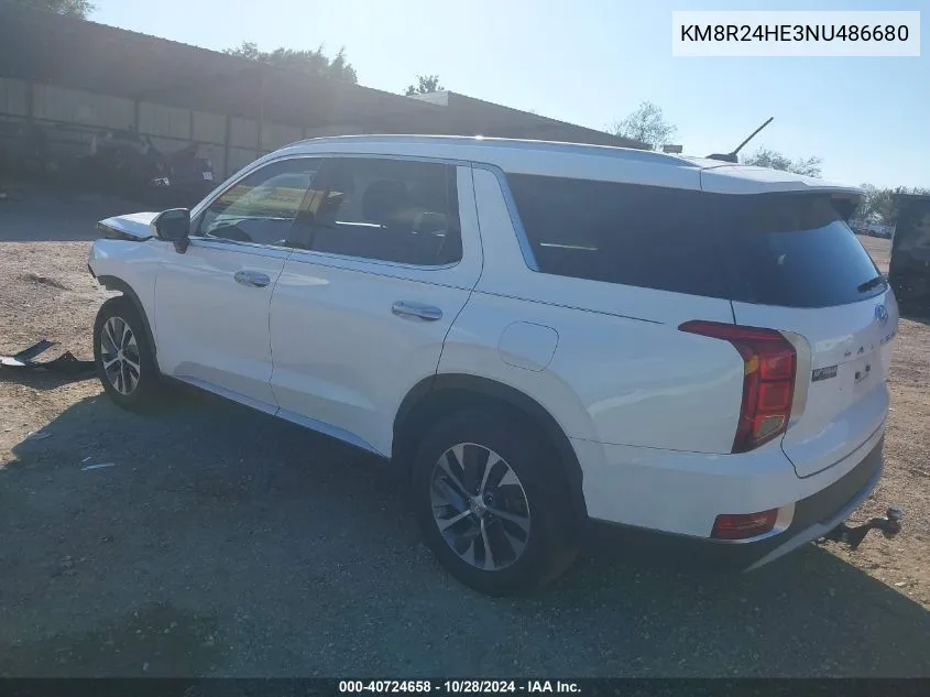 2022 Hyundai Palisade Sel VIN: KM8R24HE3NU486680 Lot: 40724658