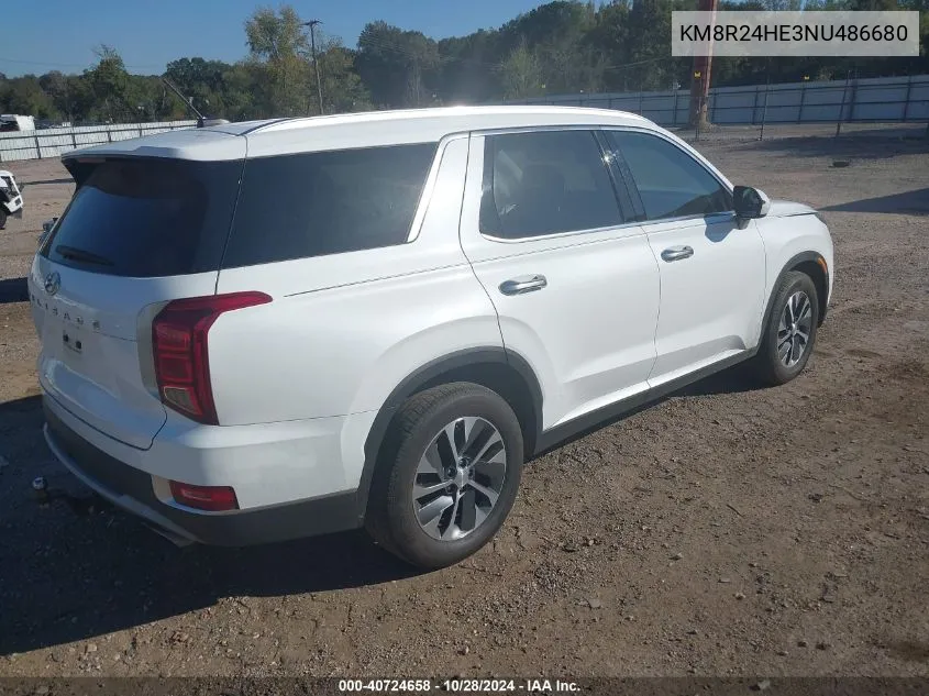 2022 Hyundai Palisade Sel VIN: KM8R24HE3NU486680 Lot: 40724658