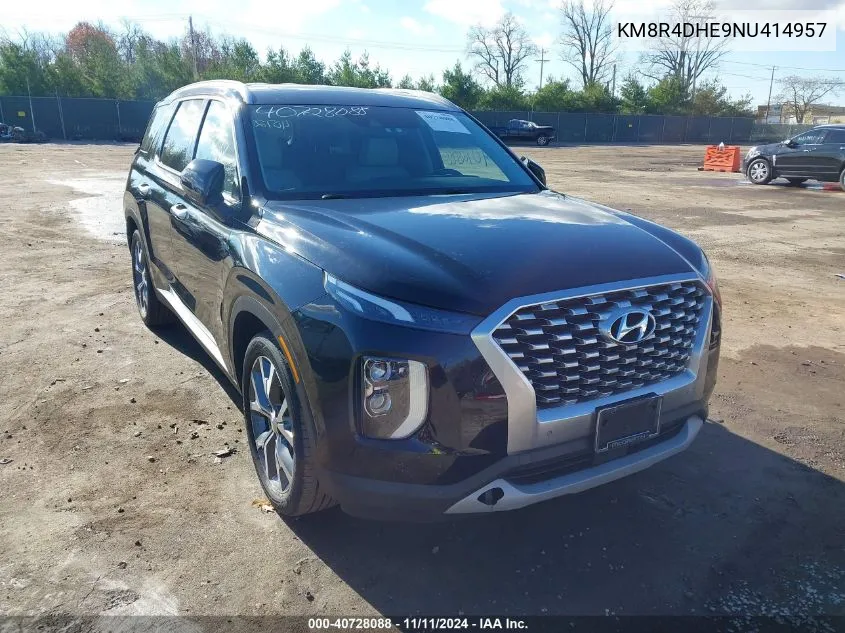 2022 Hyundai Palisade Sel VIN: KM8R4DHE9NU414957 Lot: 40728088