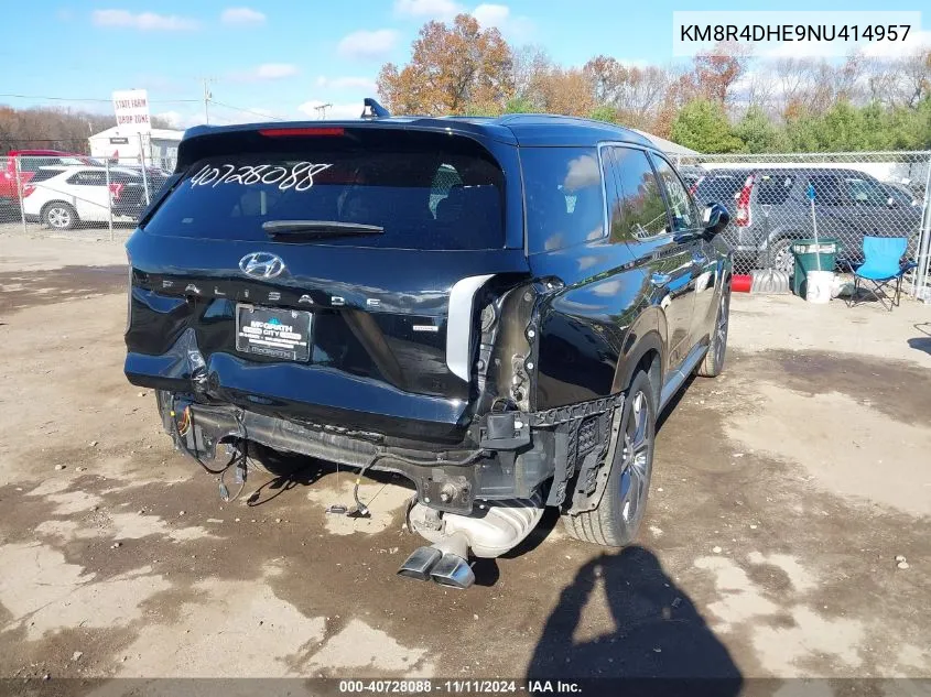 2022 Hyundai Palisade Sel VIN: KM8R4DHE9NU414957 Lot: 40728088