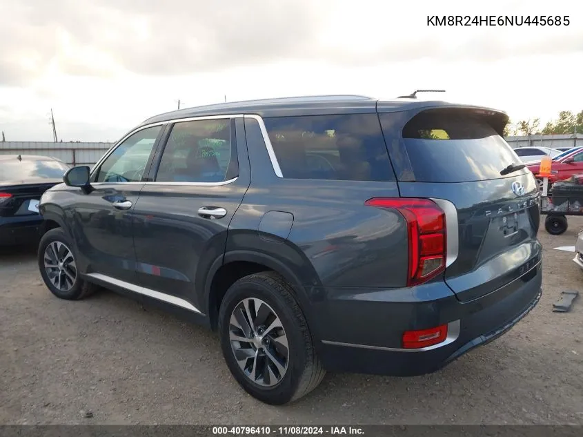 2022 Hyundai Palisade Sel VIN: KM8R24HE6NU445685 Lot: 40796410