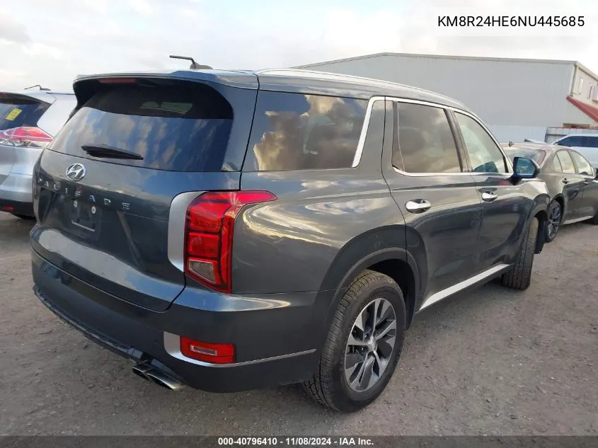 2022 Hyundai Palisade Sel VIN: KM8R24HE6NU445685 Lot: 40796410