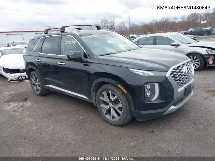 2022 Hyundai Palisade Sel VIN: KM8R4DHE8NU480643 Lot: 40805319