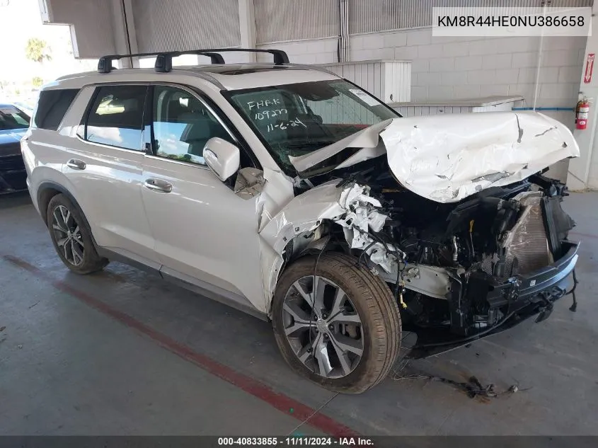 2022 Hyundai Palisade Sel VIN: KM8R44HE0NU386658 Lot: 40833855