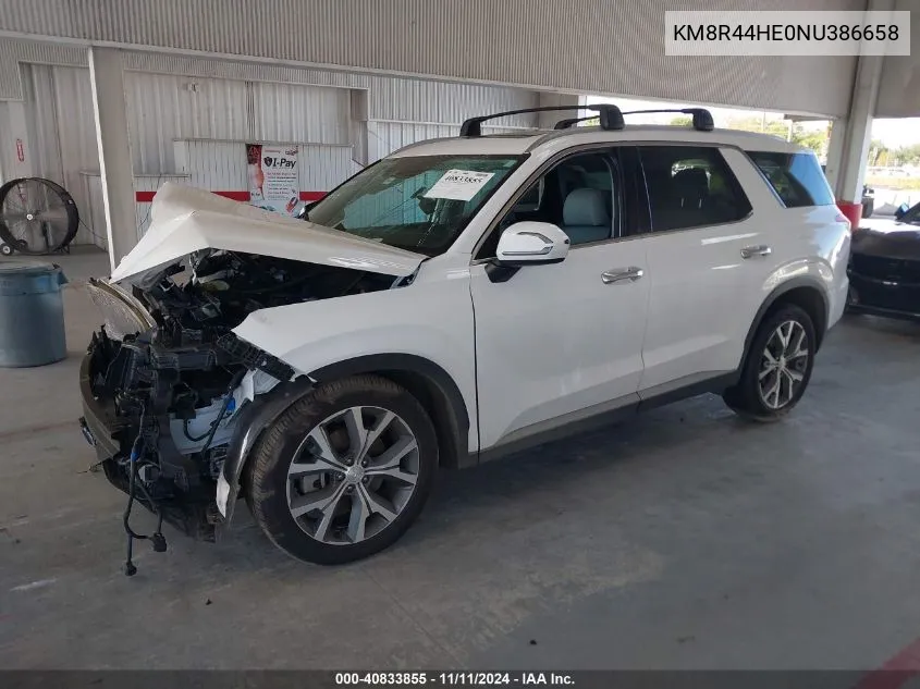 2022 Hyundai Palisade Sel VIN: KM8R44HE0NU386658 Lot: 40833855