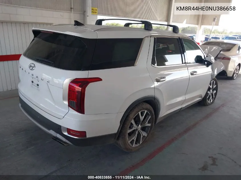 2022 Hyundai Palisade Sel VIN: KM8R44HE0NU386658 Lot: 40833855