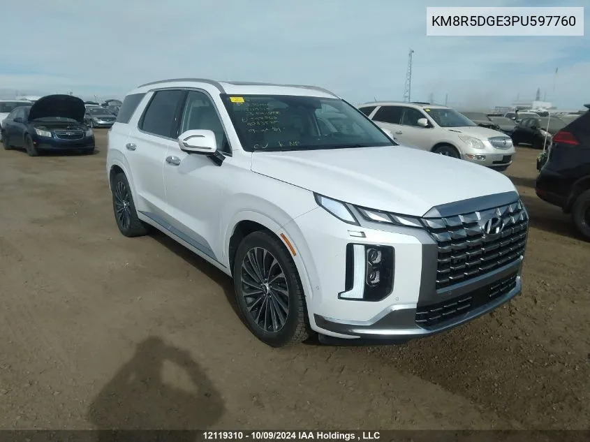 2023 Hyundai Palisade Limited VIN: KM8R5DGE3PU597760 Lot: 12119310