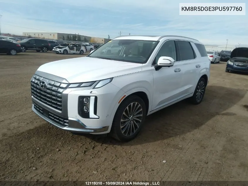 2023 Hyundai Palisade Limited VIN: KM8R5DGE3PU597760 Lot: 12119310