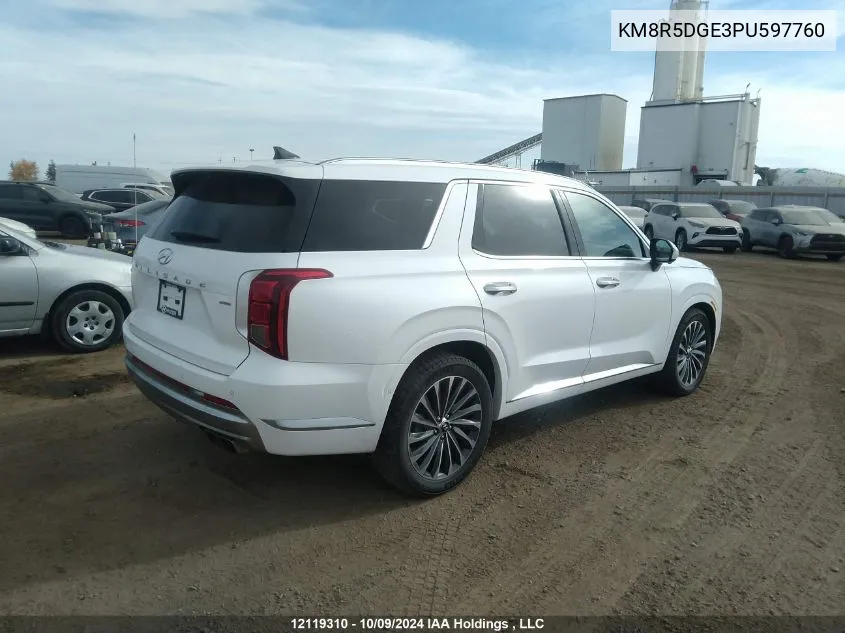 2023 Hyundai Palisade Limited VIN: KM8R5DGE3PU597760 Lot: 12119310