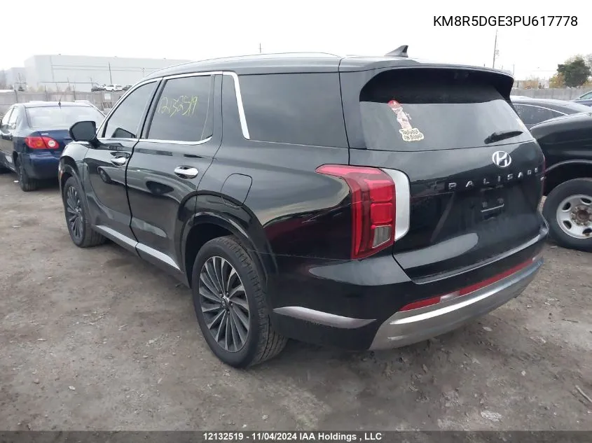 2023 Hyundai Palisade VIN: KM8R5DGE3PU617778 Lot: 12132519