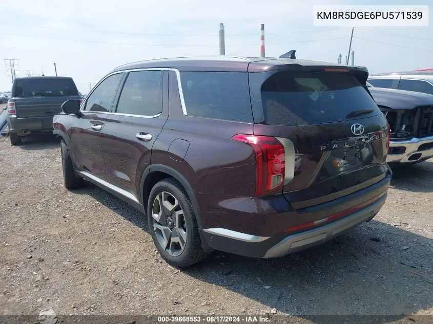 2023 Hyundai Palisade Limited VIN: KM8R5DGE6PU571539 Lot: 39668553