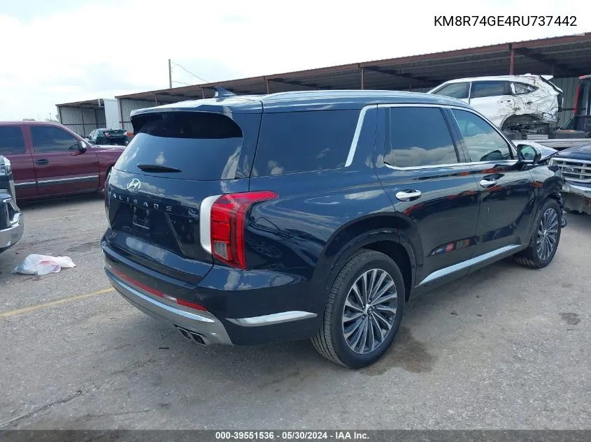 2024 Hyundai Palisade Calligraphy VIN: KM8R74GE4RU737442 Lot: 39551536