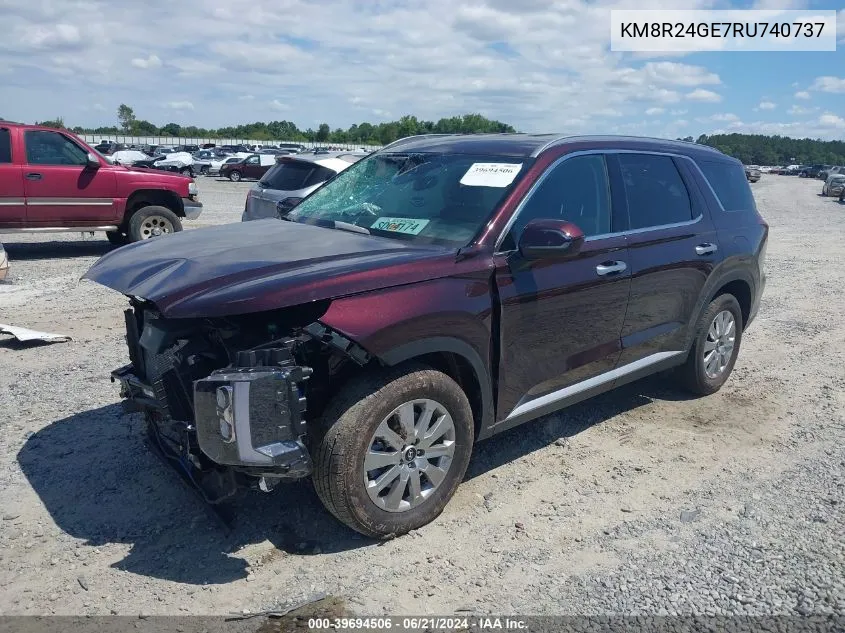 2024 Hyundai Palisade Sel VIN: KM8R24GE7RU740737 Lot: 39694506