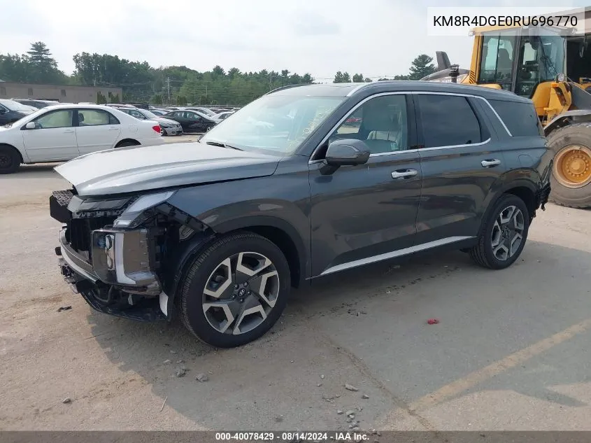 2024 Hyundai Palisade Sel VIN: KM8R4DGE0RU696770 Lot: 40078429