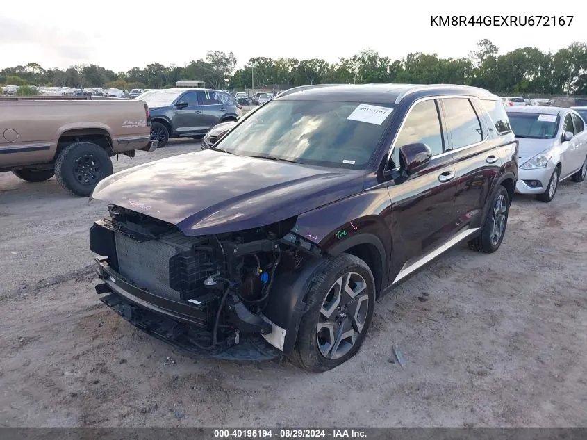 2024 Hyundai Palisade Sel VIN: KM8R44GEXRU672167 Lot: 40195194