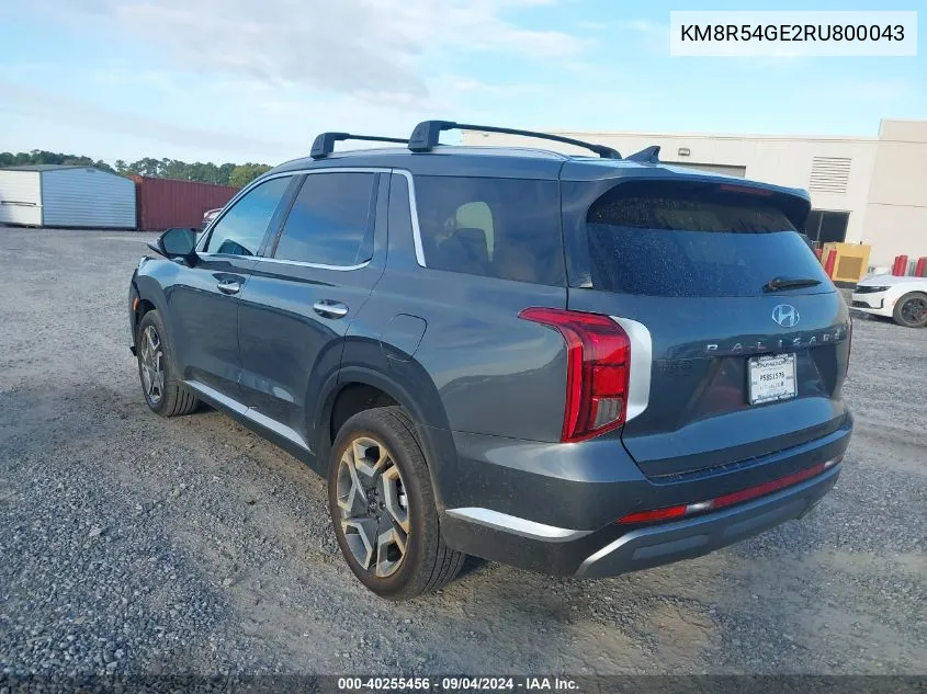 2024 Hyundai Palisade Limited VIN: KM8R54GE2RU800043 Lot: 40255456