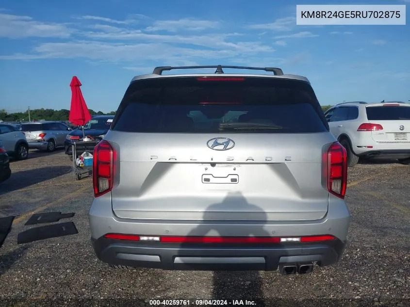 2024 Hyundai Palisade Sel VIN: KM8R24GE5RU702875 Lot: 40259761