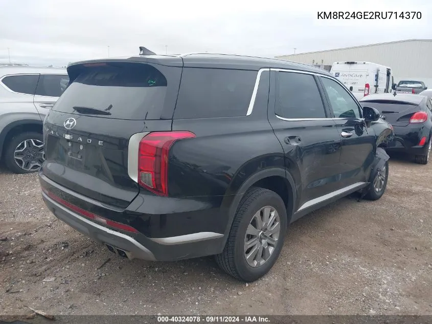 2024 Hyundai Palisade Sel VIN: KM8R24GE2RU714370 Lot: 40324078