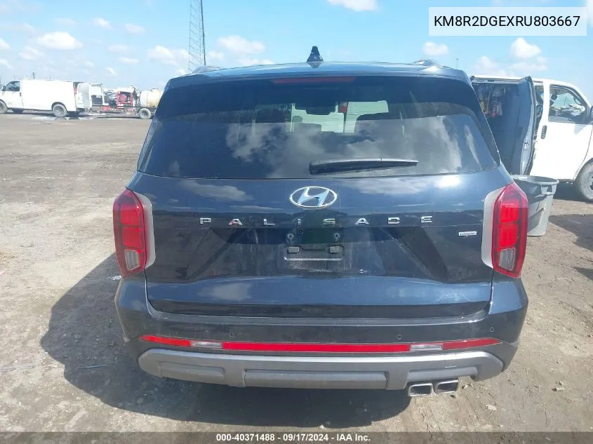 2024 Hyundai Palisade Sel VIN: KM8R2DGEXRU803667 Lot: 40371488