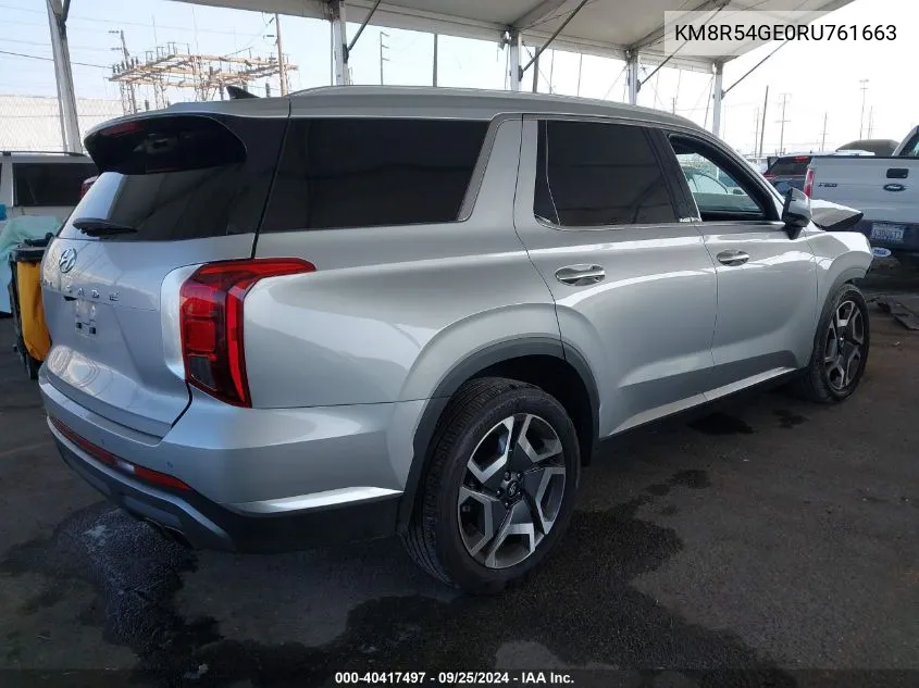 2024 Hyundai Palisade Limited VIN: KM8R54GE0RU761663 Lot: 40417497