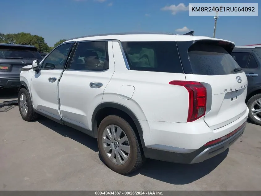 2024 Hyundai Palisade Sel VIN: KM8R24GE1RU664092 Lot: 40434387