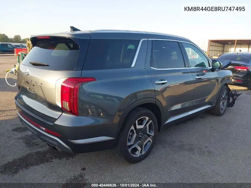 2024 Hyundai Palisade Sel Premium VIN: KM8R44GE8RU747495 Lot: 40440626