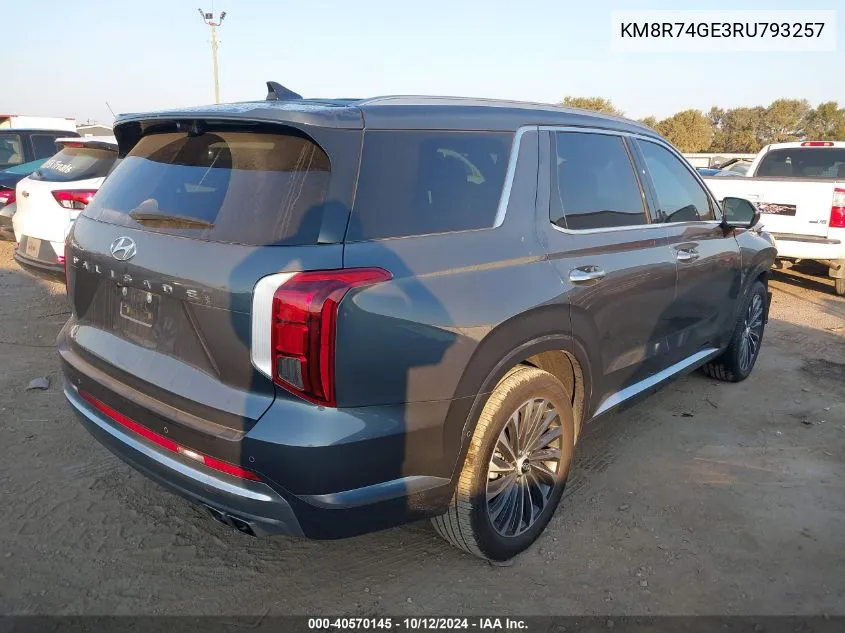 2024 Hyundai Palisade Calligraphy VIN: KM8R74GE3RU793257 Lot: 40570145