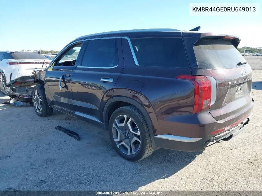 2024 Hyundai Palisade Sel VIN: KM8R44GE0RU649013 Lot: 40612015