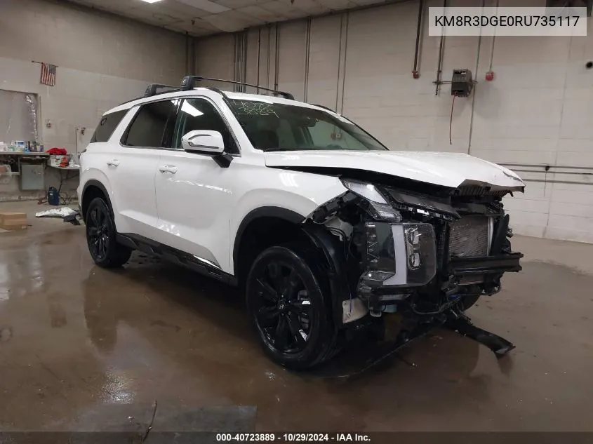 2024 Hyundai Palisade Xrt VIN: KM8R3DGE0RU735117 Lot: 40723889