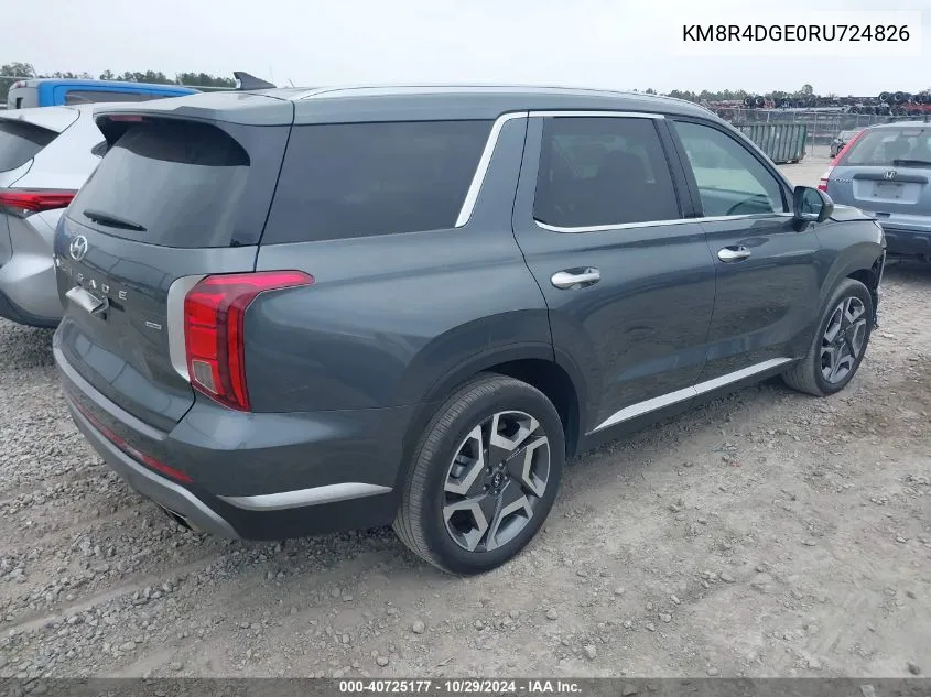 2024 Hyundai Palisade Sel VIN: KM8R4DGE0RU724826 Lot: 40725177