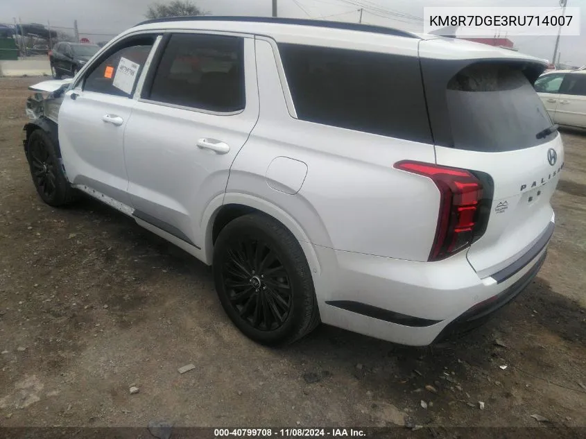 2024 Hyundai Palisade Calligraphy Night Edition VIN: KM8R7DGE3RU714007 Lot: 40799708