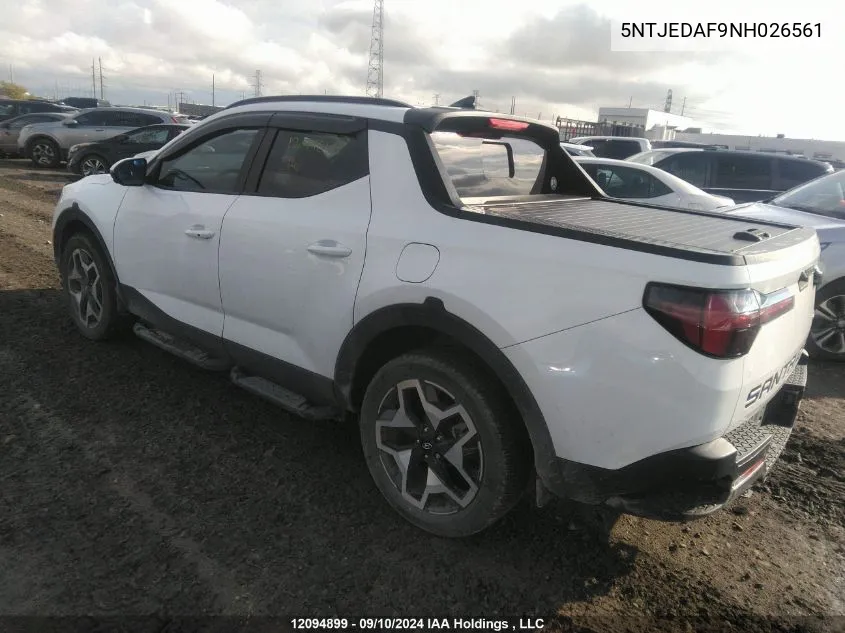 2022 Hyundai Santa Cruz Limited VIN: 5NTJEDAF9NH026561 Lot: 12094899