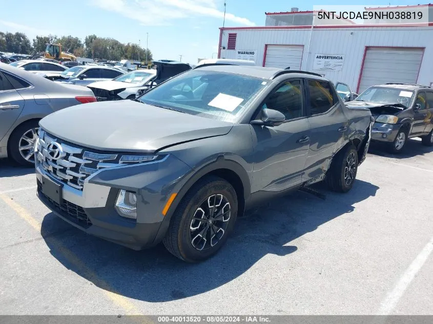 2022 Hyundai Santa Cruz Sel VIN: 5NTJCDAE9NH038819 Lot: 40013520