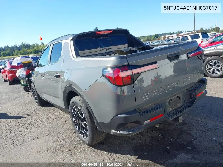 2022 Hyundai Santa Cruz Sel VIN: 5NTJC4AE1NH037017 Lot: 40458468