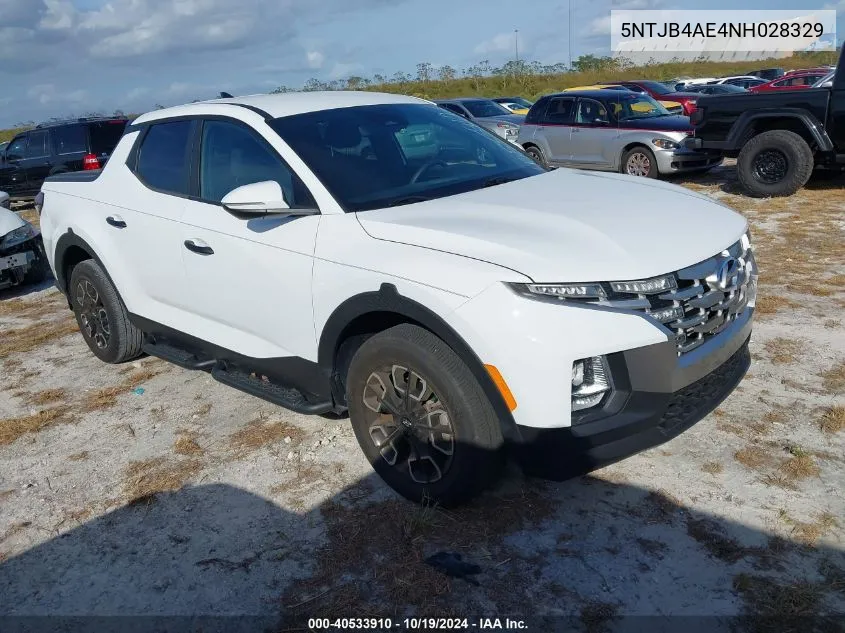 2022 Hyundai Santa Cruz Sel VIN: 5NTJB4AE4NH028329 Lot: 40533910