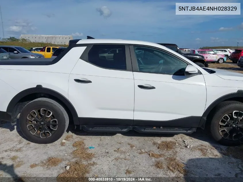 2022 Hyundai Santa Cruz Sel VIN: 5NTJB4AE4NH028329 Lot: 40533910