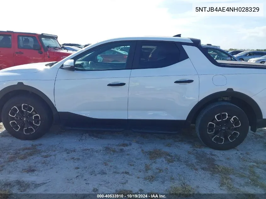 2022 Hyundai Santa Cruz Sel VIN: 5NTJB4AE4NH028329 Lot: 40533910