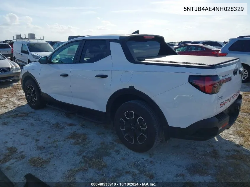 2022 Hyundai Santa Cruz Sel VIN: 5NTJB4AE4NH028329 Lot: 40533910