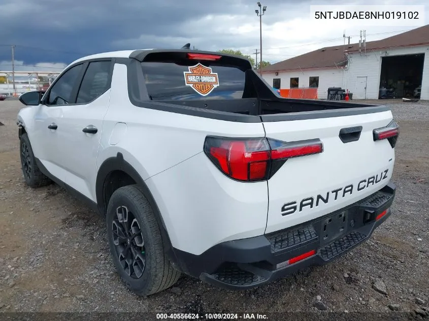 2022 Hyundai Santa Cruz Sel VIN: 5NTJBDAE8NH019102 Lot: 40556624