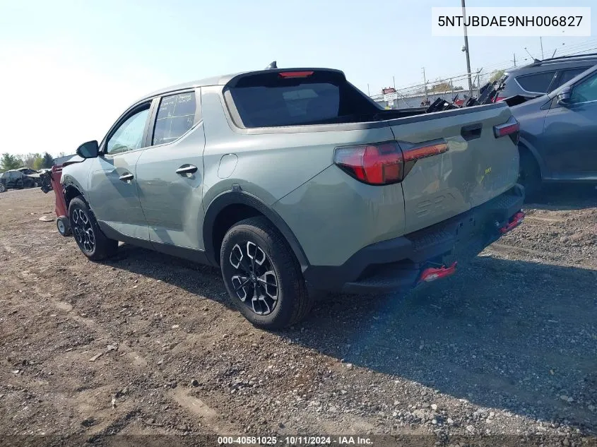 2022 Hyundai Santa Cruz Sel VIN: 5NTJBDAE9NH006827 Lot: 40581025