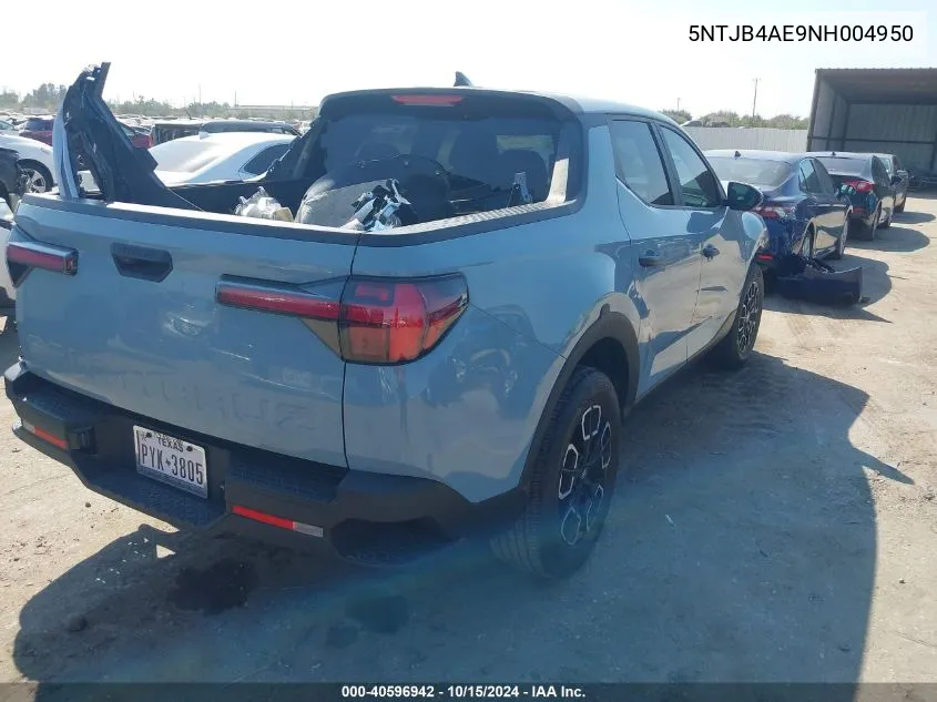 2022 Hyundai Santa Cruz Sel VIN: 5NTJB4AE9NH004950 Lot: 40596942