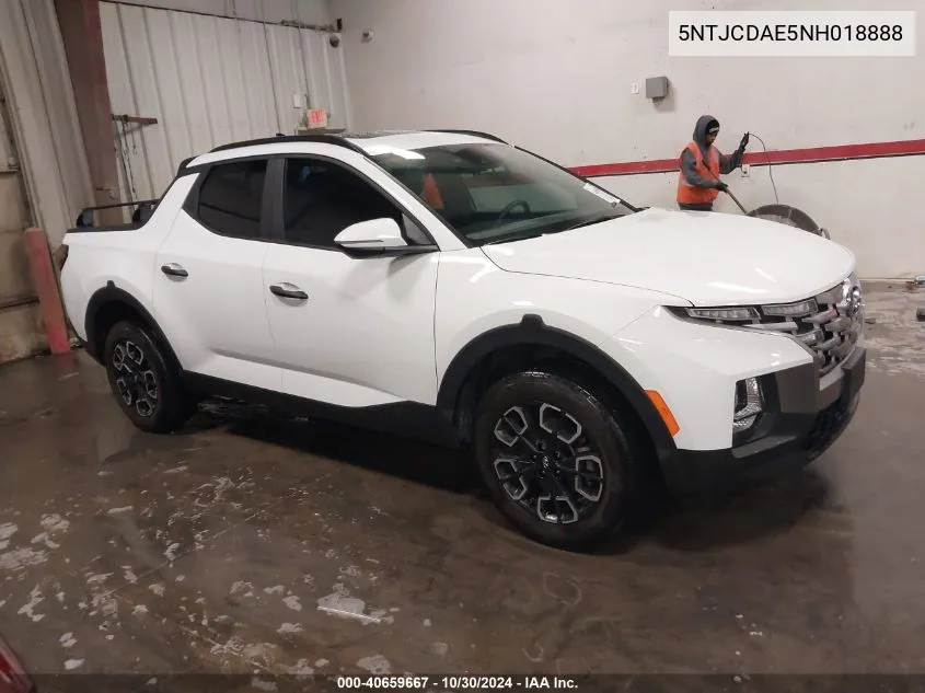 2022 Hyundai Santa Cruz Sel VIN: 5NTJCDAE5NH018888 Lot: 40659667