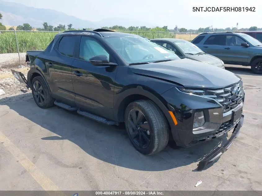 2024 Hyundai Santa Cruz Night VIN: 5NTJCDAF5RH081942 Lot: 40047917